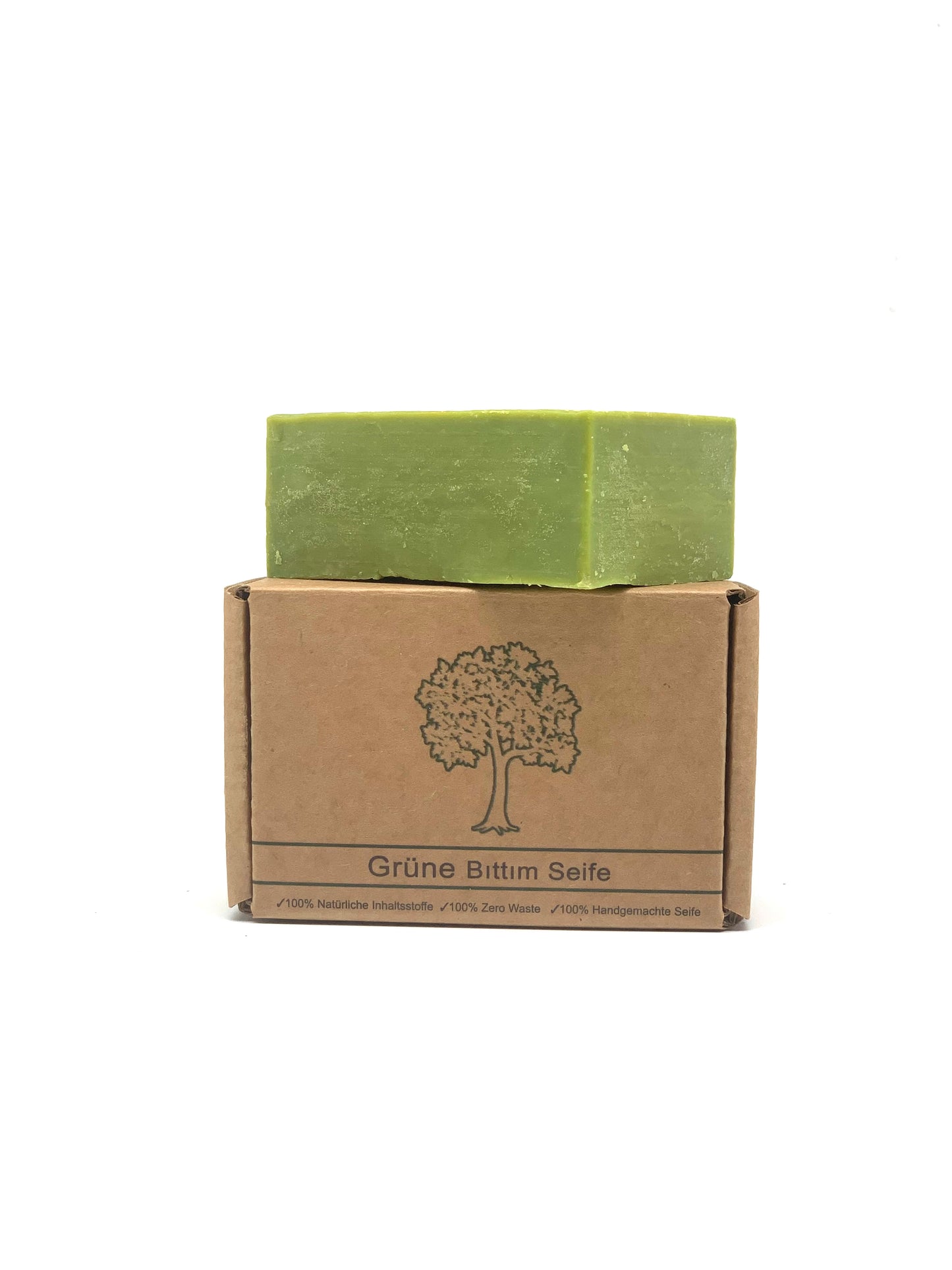 Grüne Bittim Seife ca.140g, empfohlen bei Haarausfall - paos-naturkosmetik