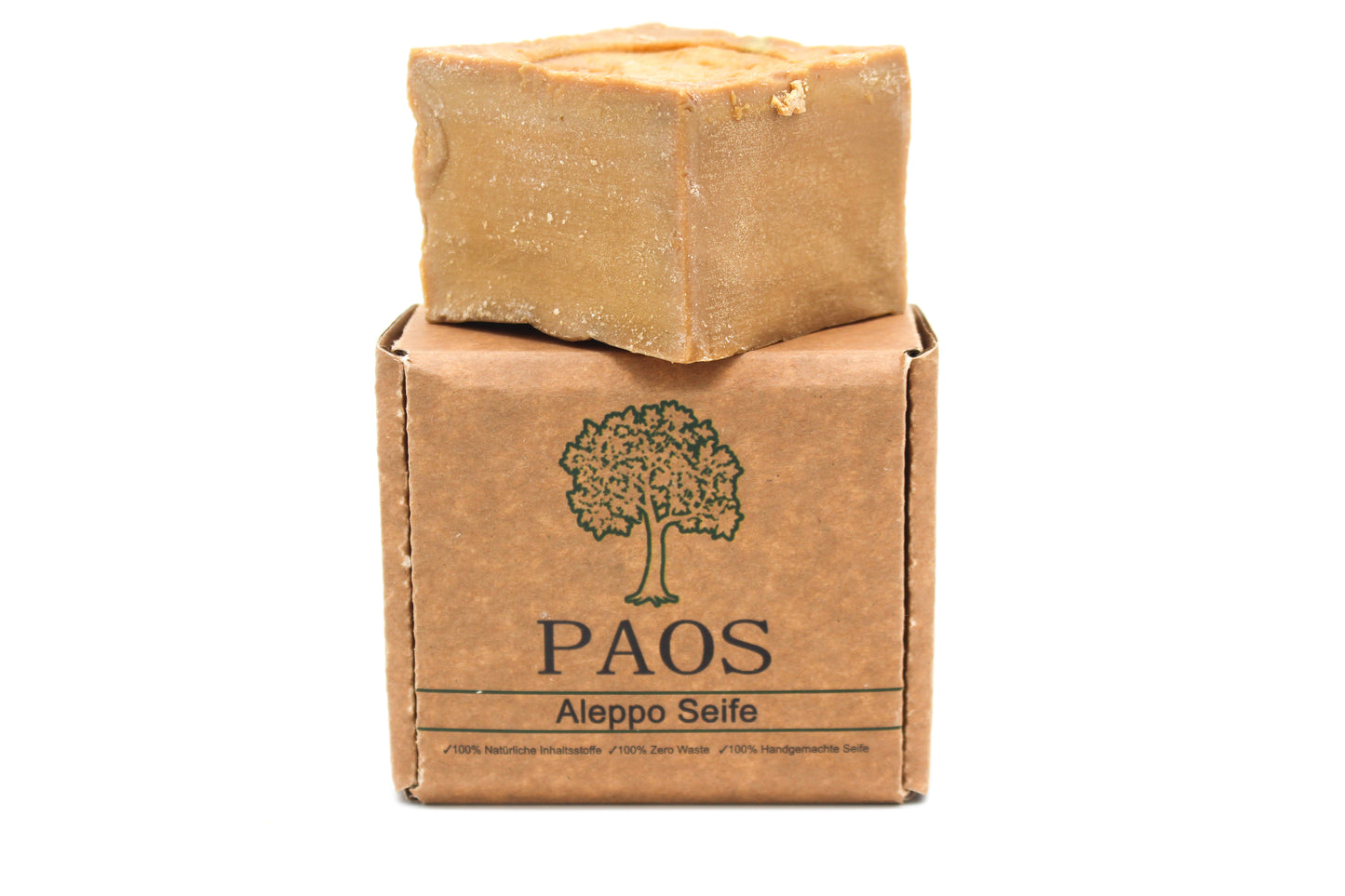 Original Aleppo Seife, 90% Olivenöl 10% Lorbeeröl ca.180g, empfohlen bei Schuppenflechten, Neurodermitis, Akne, Pickel und Mitesser - paos-naturkosmetik