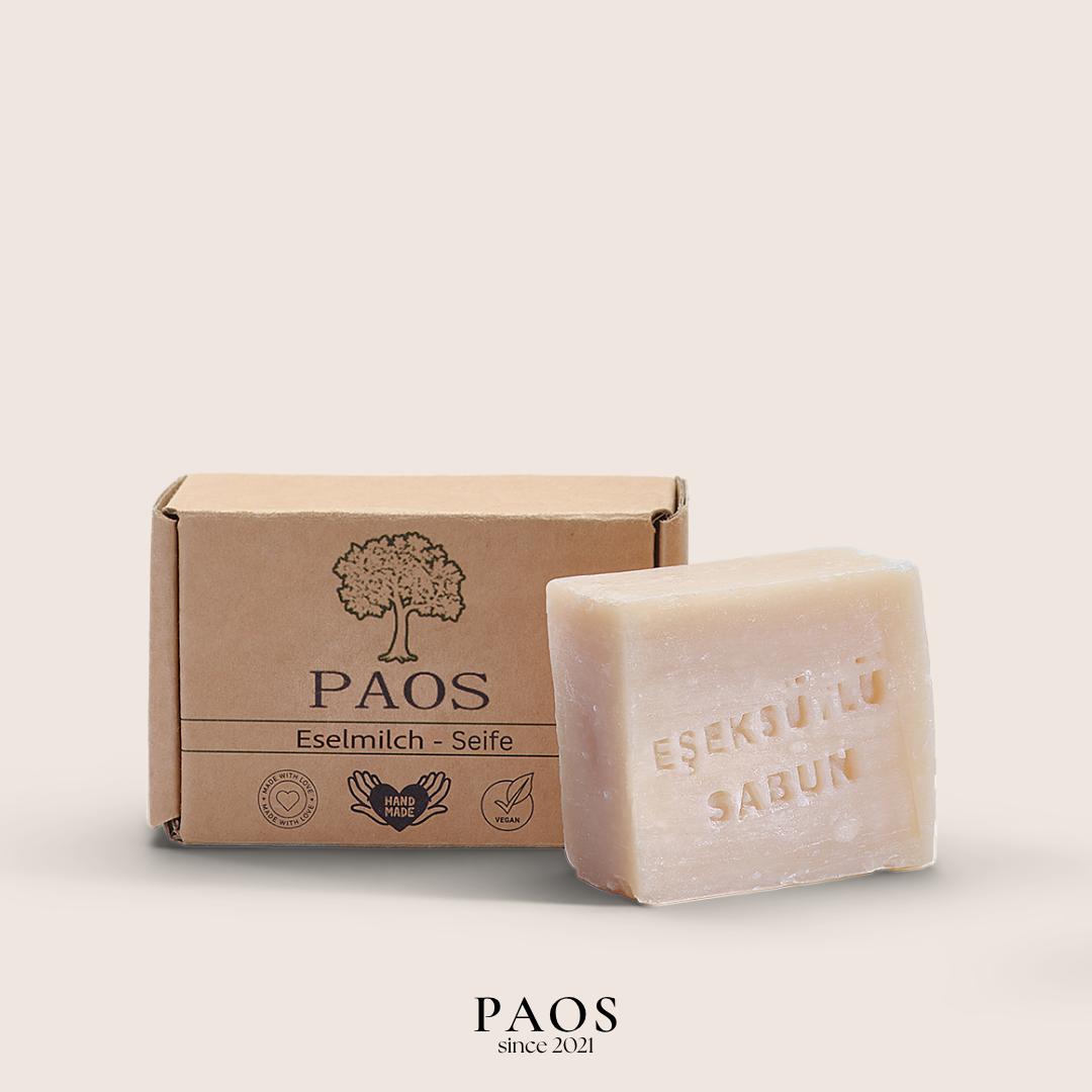 Eselsmilch Seife ca.120g, Empfohlen bei Ekzem, Akne und Psoriasis - paos-naturkosmetik